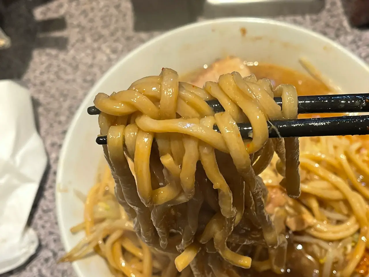 極太麺上から